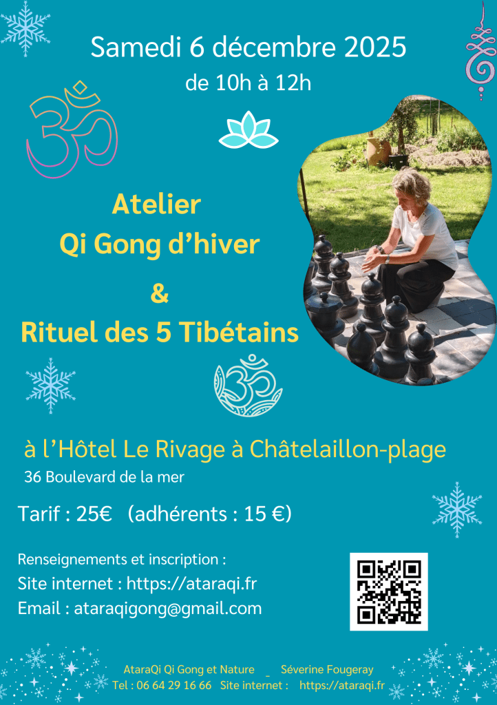 atelier de qi gong + yoga des 5 Tibétains samedi 6 décembre hotel le rivage chatelaillon